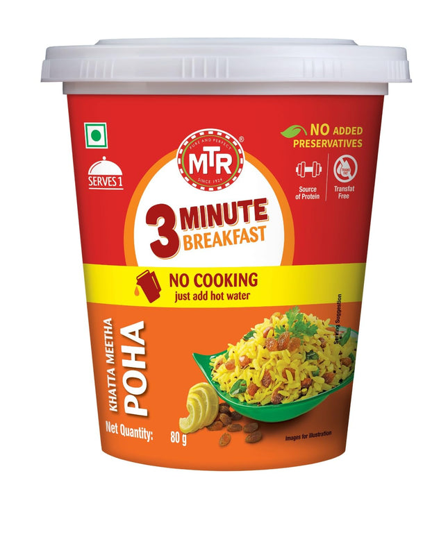 MTR 3-Minute Breakfast Khatta Meetha Poha 80g