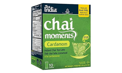 Tea India Chai Moments Cardamom Instant Chai Tea Latte 10 Sachets