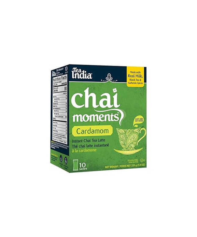 Tea India Chai Moments Cardamom Instant Chai Tea Latte 10 Sachets