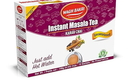 Wagh Bakri Instant Masala Tea Karak Chai Unsweetened 10 Sachets 140g