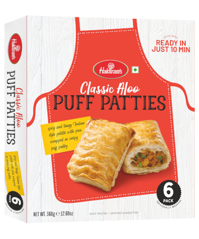 Haldiram's Frozen Classic Aloo Puff Patties 6pcs