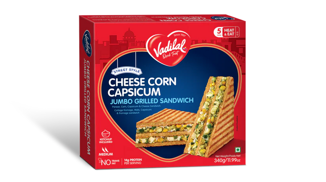 Vadilal Cheese Corn Capsicum Grilled Sandwich 11.99oz