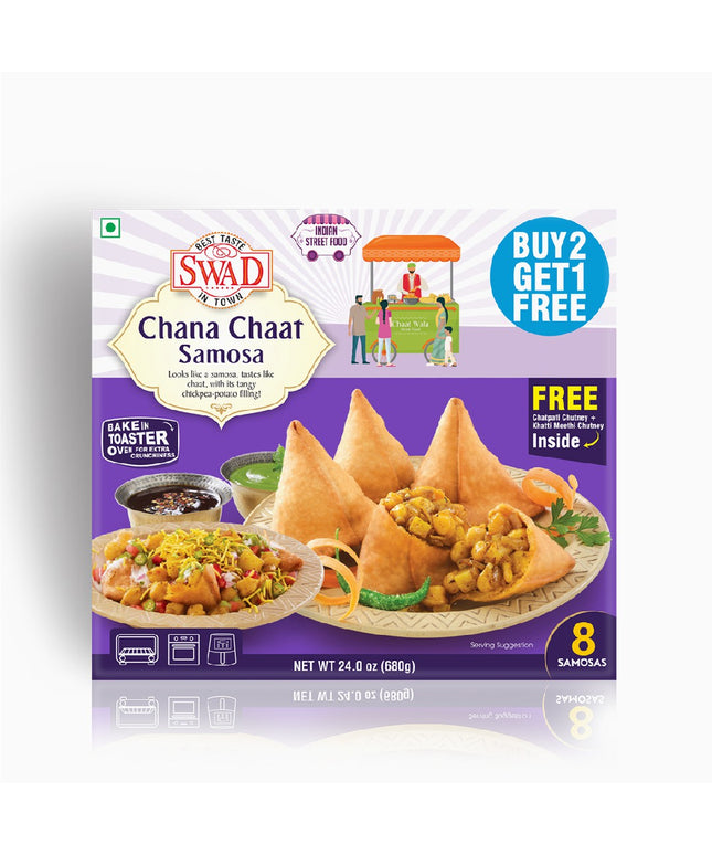 Swad Frozen Chana Chaat Samosa 8pcs