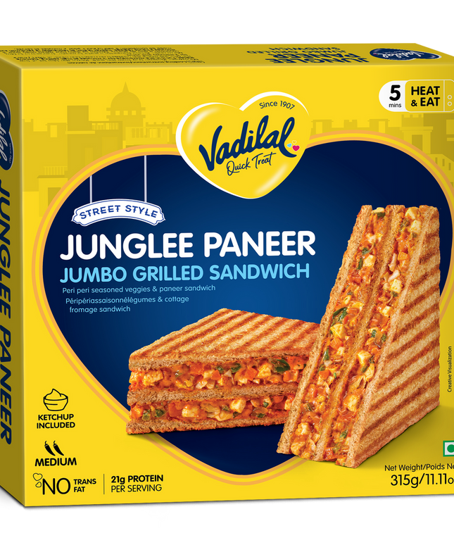 Vadilal Junglee Paneer Jumbo Grilled Sandwich 11.11oz