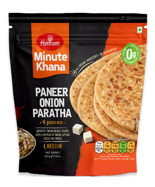 Haldiram's Paneer Onion Paratha 4pcs