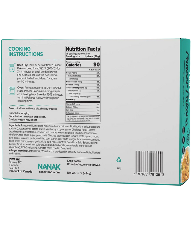Nanak Frozen Paneer Pakora 15pcs