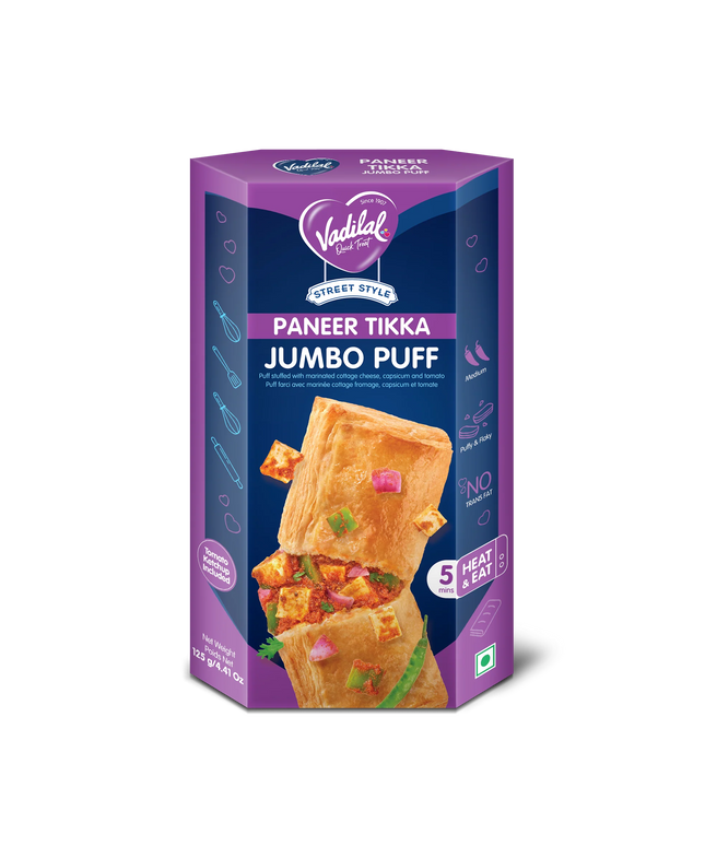Vadilal Frozen Paneer Tikka Jumbo Puff 4.42oz