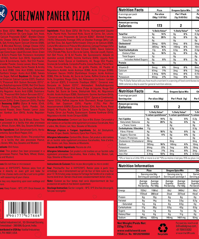 Vadilal Schezwan Paneer Pizza 8.82oz
