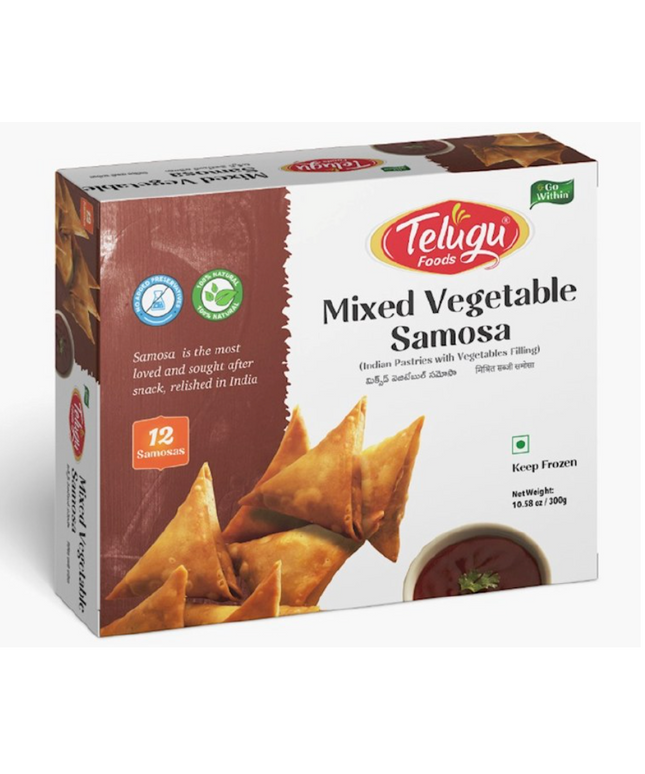 Telugu Frozen Mixed Vegetable Samosa 12pcs