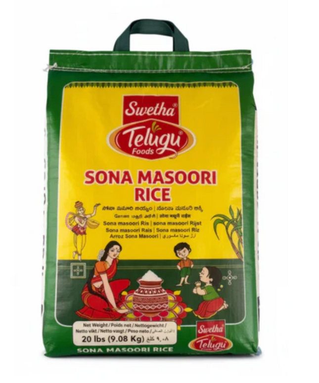 Telugu Swetha Sona Masoori Rice 20LB