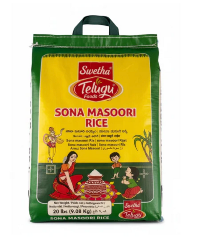 Telugu Swetha Sona Masoori Rice 20LB
