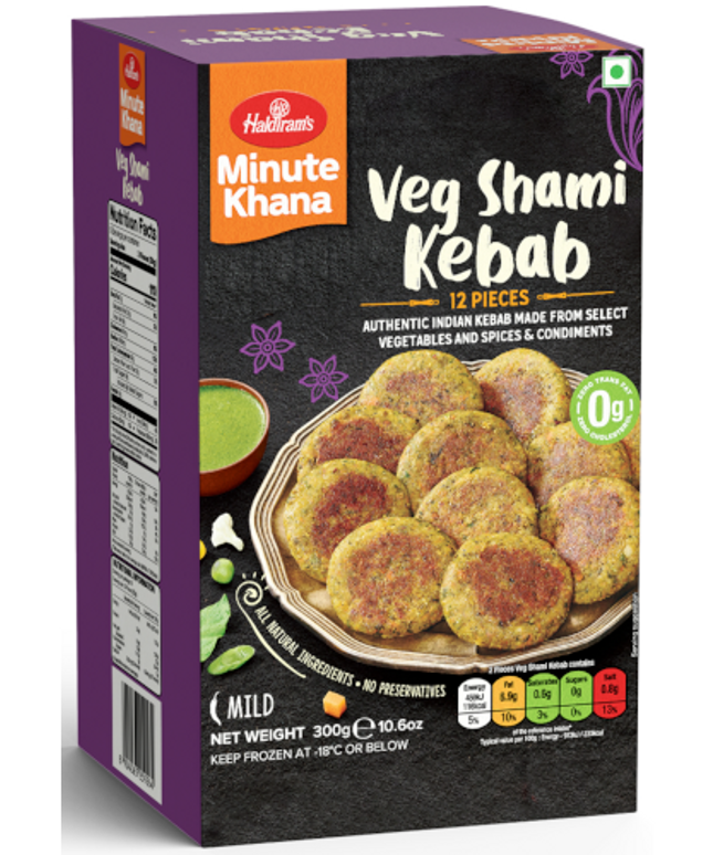 Haldiram's Frozen Veg Shami Kebab 12pcs