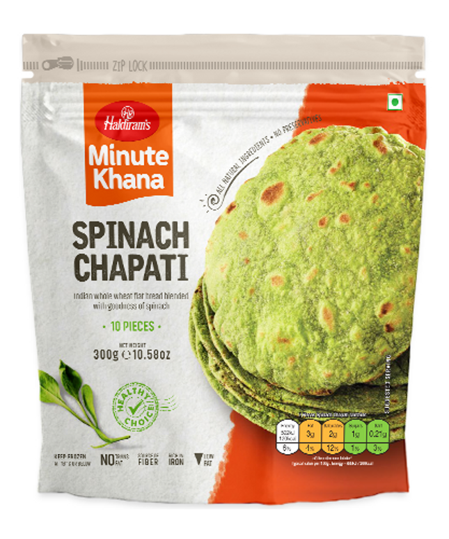 Haldiram's Palak (Spinach) Chapati 10pcs