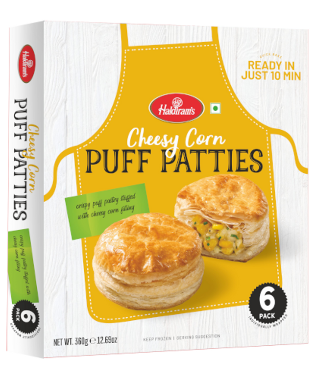 Haldiram's Frozen Cheesy Corn Puff Patties 6pcs
