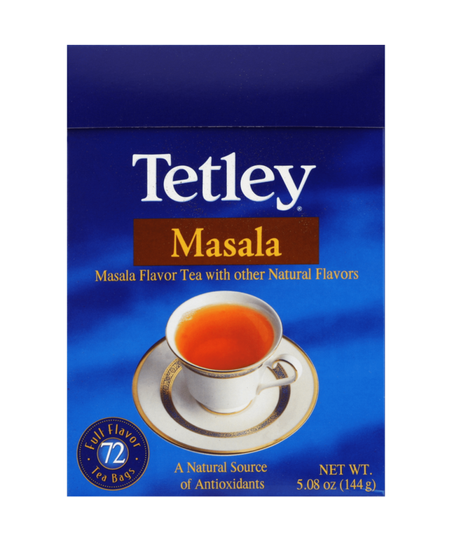 Tetley Masala Flavored Black Tea 72 Bags 144g