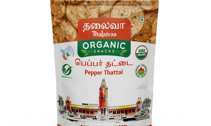 Thalavaa Organic Pepper Thattai 6oz