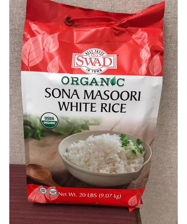 Swad Dakshin Organic Sona Masoori Rice 20lb
