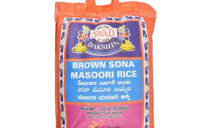 Swad Dakshin Brown Sona Masoori Rice 20lb