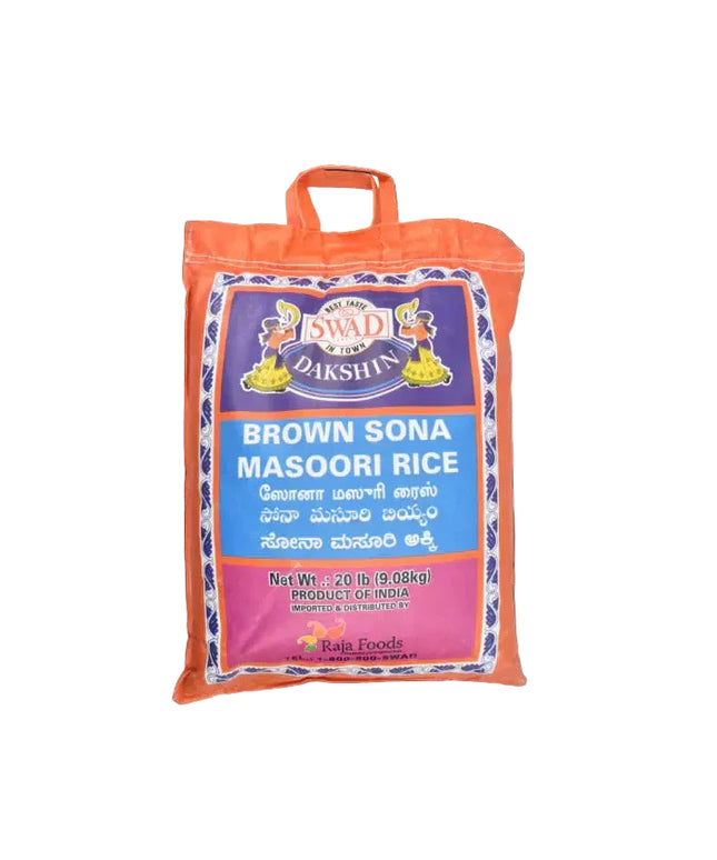 Swad Dakshin Brown Sona Masoori Rice 20lb