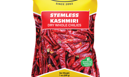 Stemless Kashmiri Dry Whole Chillies 7oz