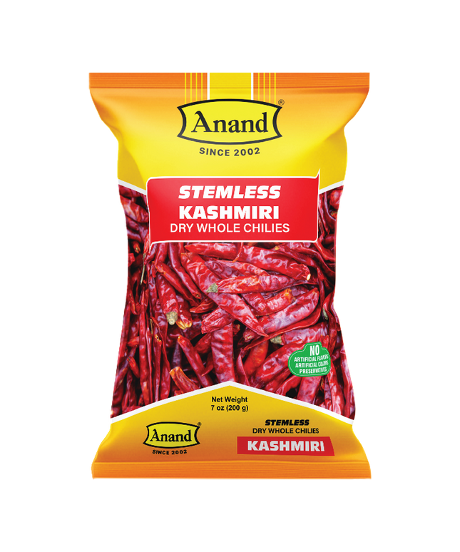 Stemless Kashmiri Dry Whole Chillies 7oz