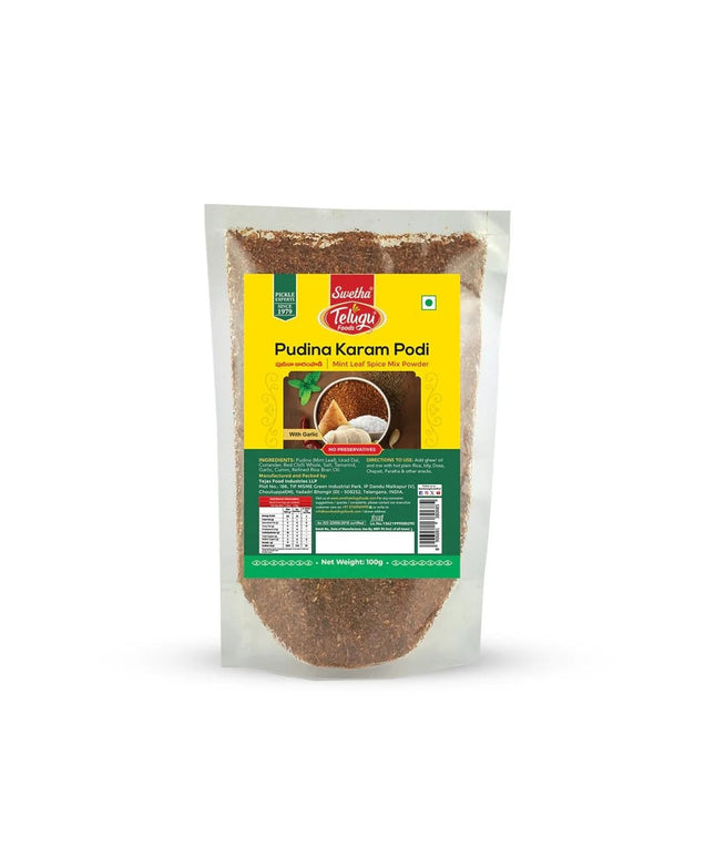 Swetha Telugu Pudina Karam Podi Mint 3.5oz