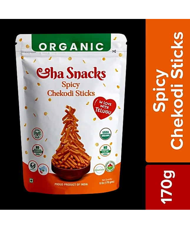 Eha Snacks Organic Spicy Chekodi Sticks 6oz