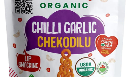 Eha Snacks Organic Chilli Garlic Chekodilu 5oz